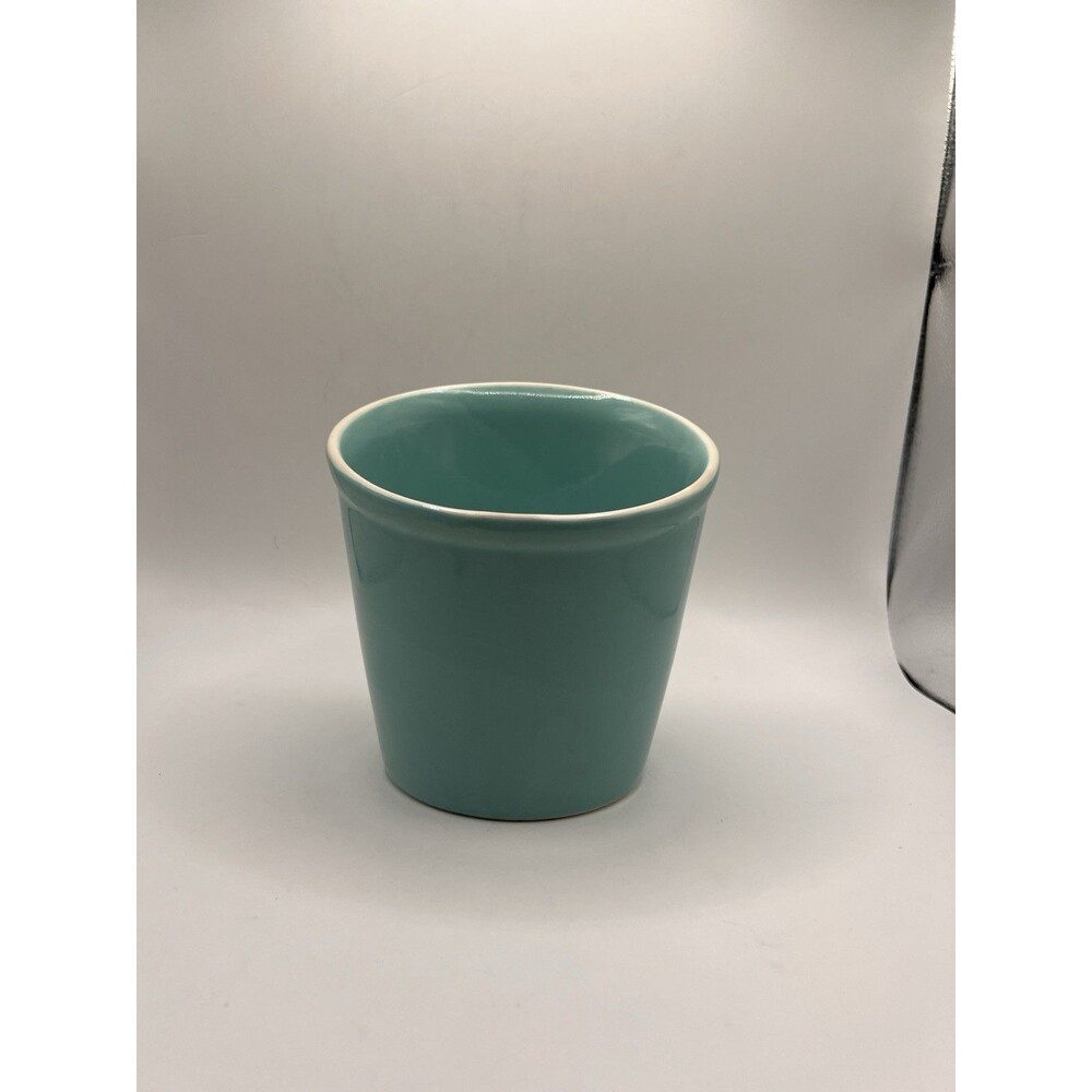 Sweejar Turquoise Ceramic Utensil Crock Teal Kitchen Container 6”